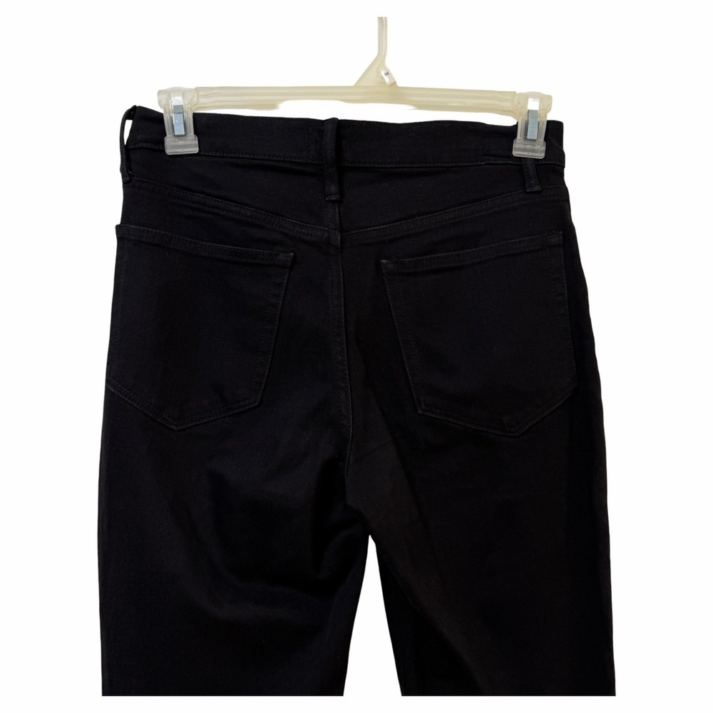 J Crew Womens Mid Rise‎ Flare Cropped Jeans Size 27 Black Dark Denim Stretch - Picture 4 of 8
